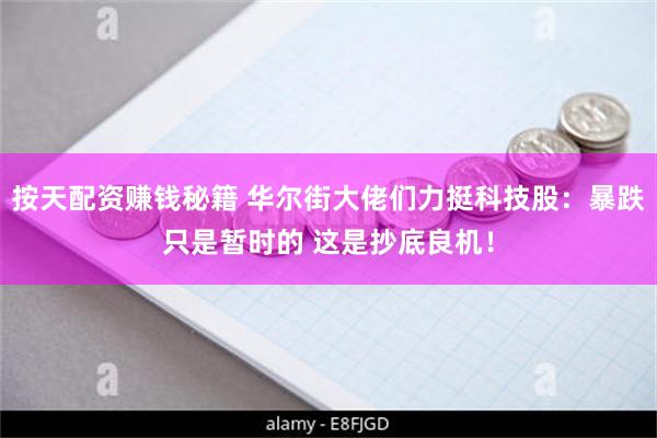 按天配资赚钱秘籍 华尔街大佬们力挺科技股：暴跌只是暂时的 这是抄底良机！