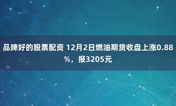 品牌好的股票配资 12月2日燃油期货收盘上涨0.88%，报3205元