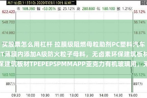 买股票怎么用杠杆 拉膜级阻燃母粒助剂PC塑料汽车内饰ABS注塑产品PET薄膜内添加A级防火粒子母料，无卤素环保建筑板材TPEPEPSPMMAPP亚克力有机玻璃用，无毒低烟无滴落