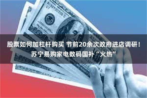 股票如何加杠杆购买 节前20余次政府进店调研！苏宁易购家电数码国补“火热”