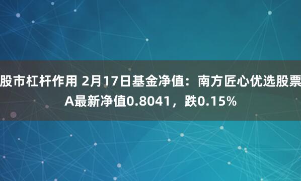 股市杠杆作用 2月17日基金净值：南方匠心优选股票A最新净值0.8041，跌0.15%